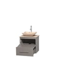 thumbnail image 3 of Wyndham Collection Centra 24" Single Bathroom Vanity, Grey Oak, Ivory Marble Countertop, Avalon White Carrera Marble Sink, and No Mirror, 3 of 7