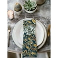 thumbnail image 3 of Hokiten Kitchen Dinner Napkins Set of 8 Boho Green Floral Cloth Napkins Reusable Washable Table Napkins for Weddings Cocktail Parties Holiday Table Decor 20x20 Inch, 3 of 8