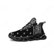 thumbnail image 1 of Zapatillas deportivas planas con estampado de cachemira y bandana para hombre y mujer, deportivas para correr, negras, blancas, rojas y azules, con cordones de malla, calzado personalizado., 1 of 6