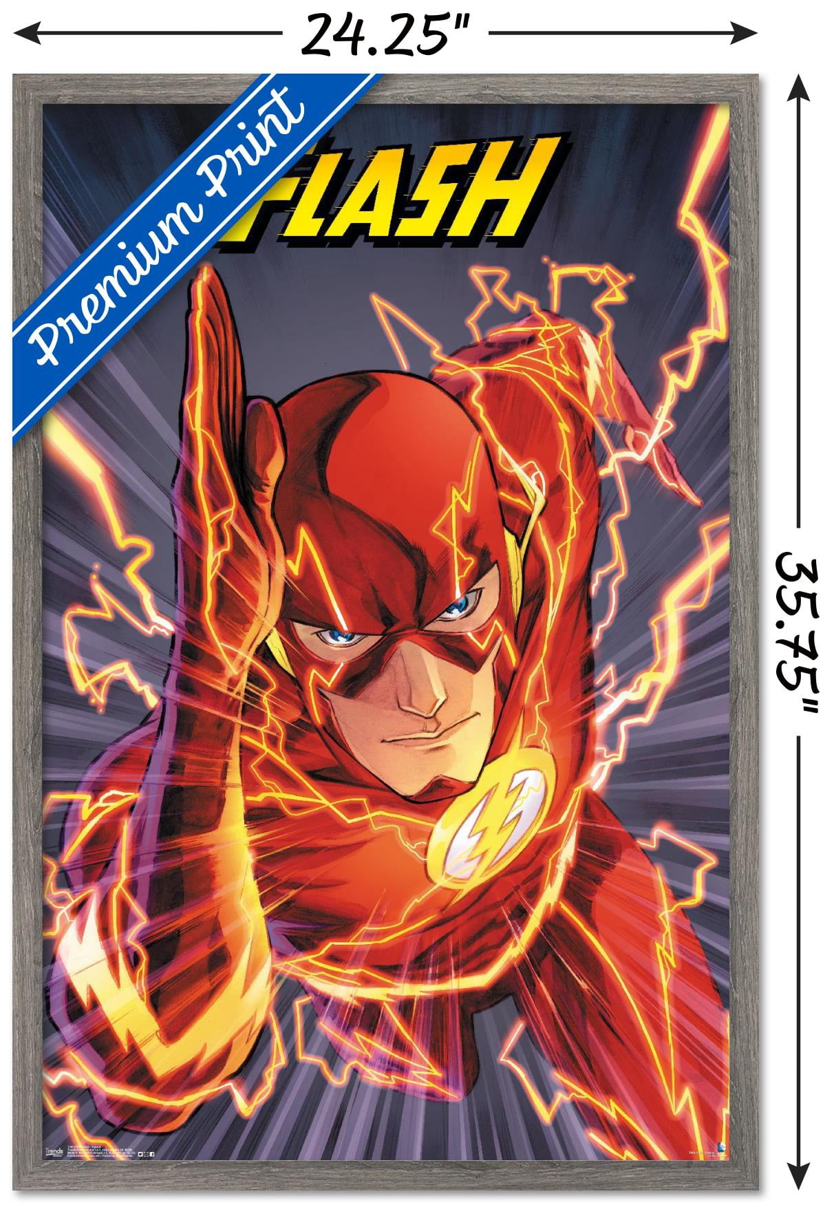 DC Comics - The Flash - Speed Wall Poster, 22.375" x 34", Framed