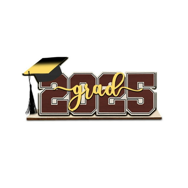 LutIedan 2025 Graduation Party Decorations Wooden Class of 2025 Table Centerpieces Grad Congratulate Table Toppers 2025 Home Classroom Photo Backdrop Accessories