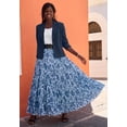 thumbnail image 2 of Jessica London Women's Plus Size Elastic Waist Cotton Flowing Maxi Crinkled Skirt, 2 of 4