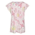 thumbnail image 5 of Kuromi And My Melody Womens Summer Tops Ruffle Short Sleeve Tunic Tops V Neck Loose Fit Flowy T-Shirts, 5 of 7