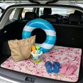 thumbnail image 2 of XYZCANDO Cherry Blossom Car Cargo Mat 29" x 39", Washable All-Weather Trunk Protector with Non-Slip Backing, Durable Stitched Edge Liner for SUVs, Sedans and Trucks, 2 of 7