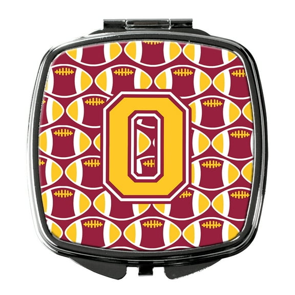Letter O Football Maroon and Gold Compact Mirror