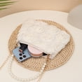 thumbnail image 4 of Clutch Purse For Women Elegant Evening Bags 3D Floral Satin Small Purse With Pearl Beaded Top Handle Detachable Strap, 4 of 4