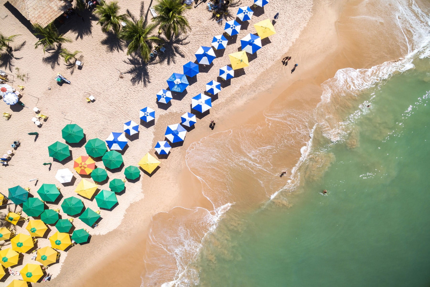 "Beach Umbrellas" Painting Print on Wrapped Canvas