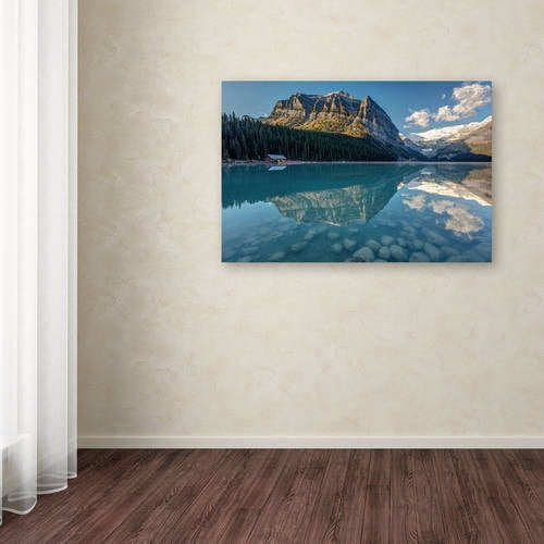 Trademark Fine Art 'Calm Lake Louise Morning' Canvas Art by Pierre Leclerc