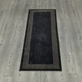 thumbnail image 5 of Ottomanson Machine Washable Non-Slip Rubberback Border 2x5 Indoor Runner Rug, 20" x 59", Black, 5 of 10