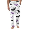 thumbnail image 2 of Dwelliawo Pajama Pants Mens Halloween Pumpkins Pants Cuteness Separate Bottoms Pj Pants with Pockets Soft Lounge Pant White L, 2 of 4