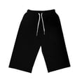 thumbnail image 4 of Vynhevius Plus Size Casual Knee Length Capris for Women, Drawstring Elastic Waist Loose Fit Cropped Pants with Pockets, 4 of 7