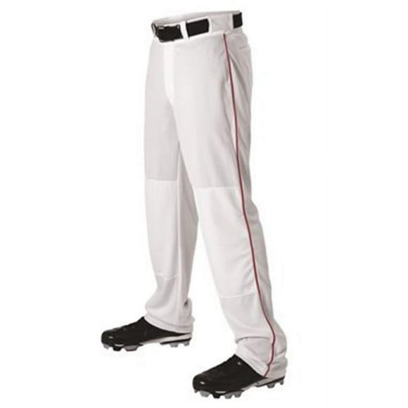 Alleson Athletic B41185506 Youth Baseball Pants with Braid, Black & White - Extra Large