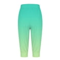 thumbnail image 5 of HBFAGFB Capris for Women Casual Gradient Print Drawstring Joggers with Pockets Daily Wear Light Green Size M, 5 of 5