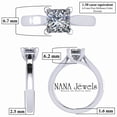 thumbnail image 3 of NANA Silver 6.00mm (1.50ct) Princess Cut Zirconia Lucita Solitaire Ring-Platinum Plated-Size 11.5, 3 of 7
