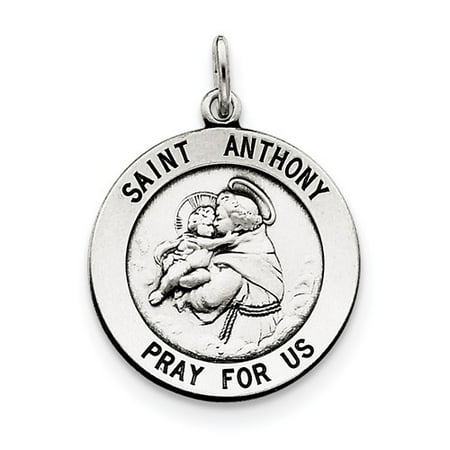 Sterling Silver Engravable Antiqued Saint Anthony Medal
