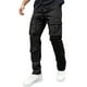 thumbnail image 1 of Pantalones cargo de color liso con cordón ajustable para hombre: pierna recta, poliéster-spandex, cintura elástica, bolsillos, corte ajustado para el trabajo y el uso informal, tallas S-XXL, 1 of 5