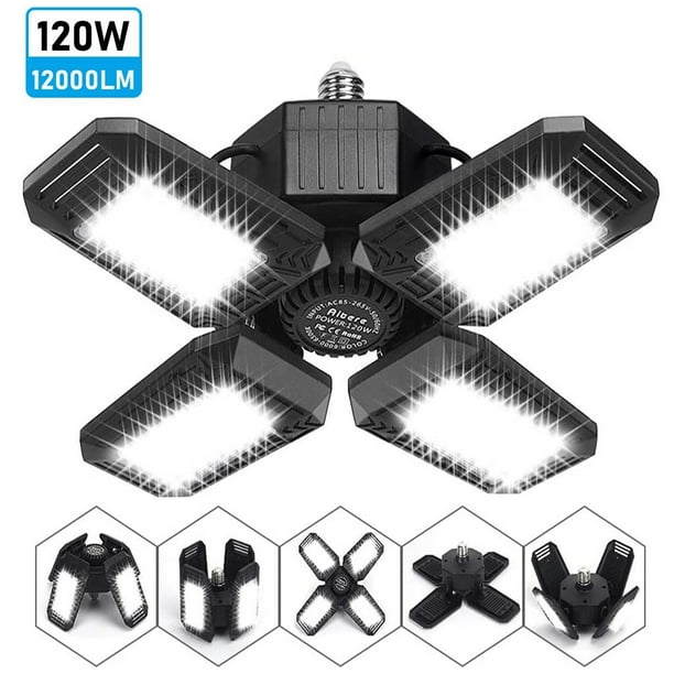 LED Garage Lights, 120W 12000LM Super Bright Garage Ceiling Light W/ 4
