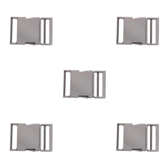 Youkk Metal Bag Webbing Belt Buckle Clip Clasp Stylish and Sturdy Gray black Inner diameter 38mm 5Set