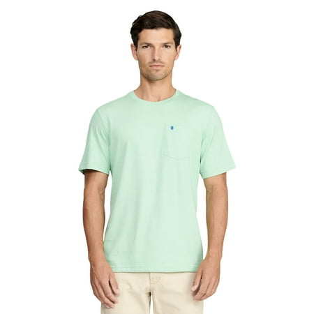 IZOD Men's Saltwater Short Sleeve Solid T-Shirt with Pocket, Meadow ...