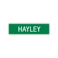 thumbnail image 1 of Hayley Girls Children Name Letter Printed Label Novelty Indoor Outdoor Unique Wall Plaque Decoration Aluminum Metal Sign 4"x13.5", 1 of 1