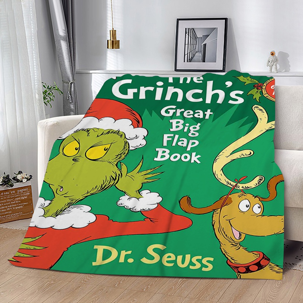 Christmas Grinch Blankets Warm Throw Blankets,Funny green blanket super