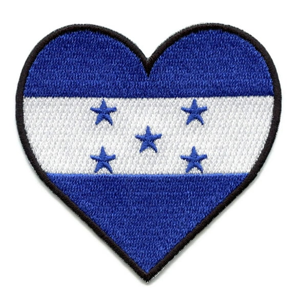 Honduras Heart Flag Patch Hispanic Country Catracho Embroidered Iron on