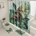 thumbnail image 3 of 4PCS/Set Highland Cow Bathroom Funny Animal Highland Cow Sitting on The Toilet Reading a Newspaper Shower Curtains for Bathroom Decor,Black Grey Bathroom Decor,Waterproof Fabric Bath Curtain, 3 of 6