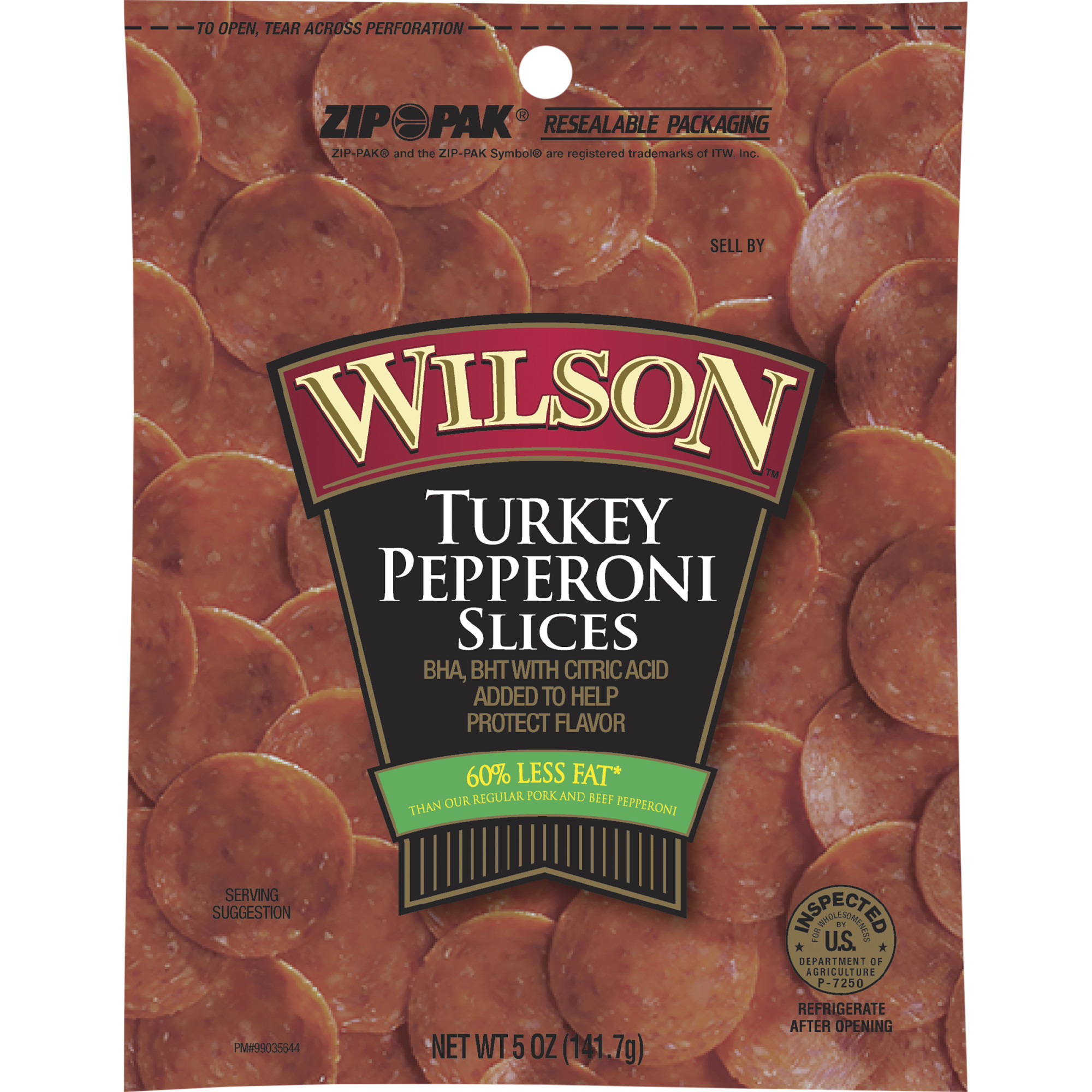 Wilson Turkey Pepperoni Slices Deli Lunch Meat, 5 oz.