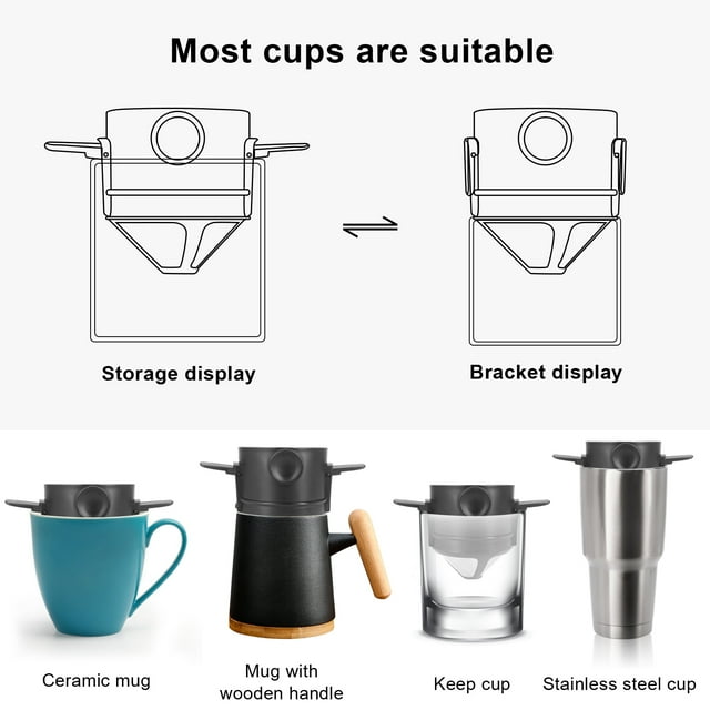 Kitchen tools,Steel No Filter And Tea With Coffee Filter Fine Encrypted Filter Hand Brewed Coffee Cone Drip Coffee Drip Coffee And Stainless Steel No Coffee Dripper Cone With Stainless Steel