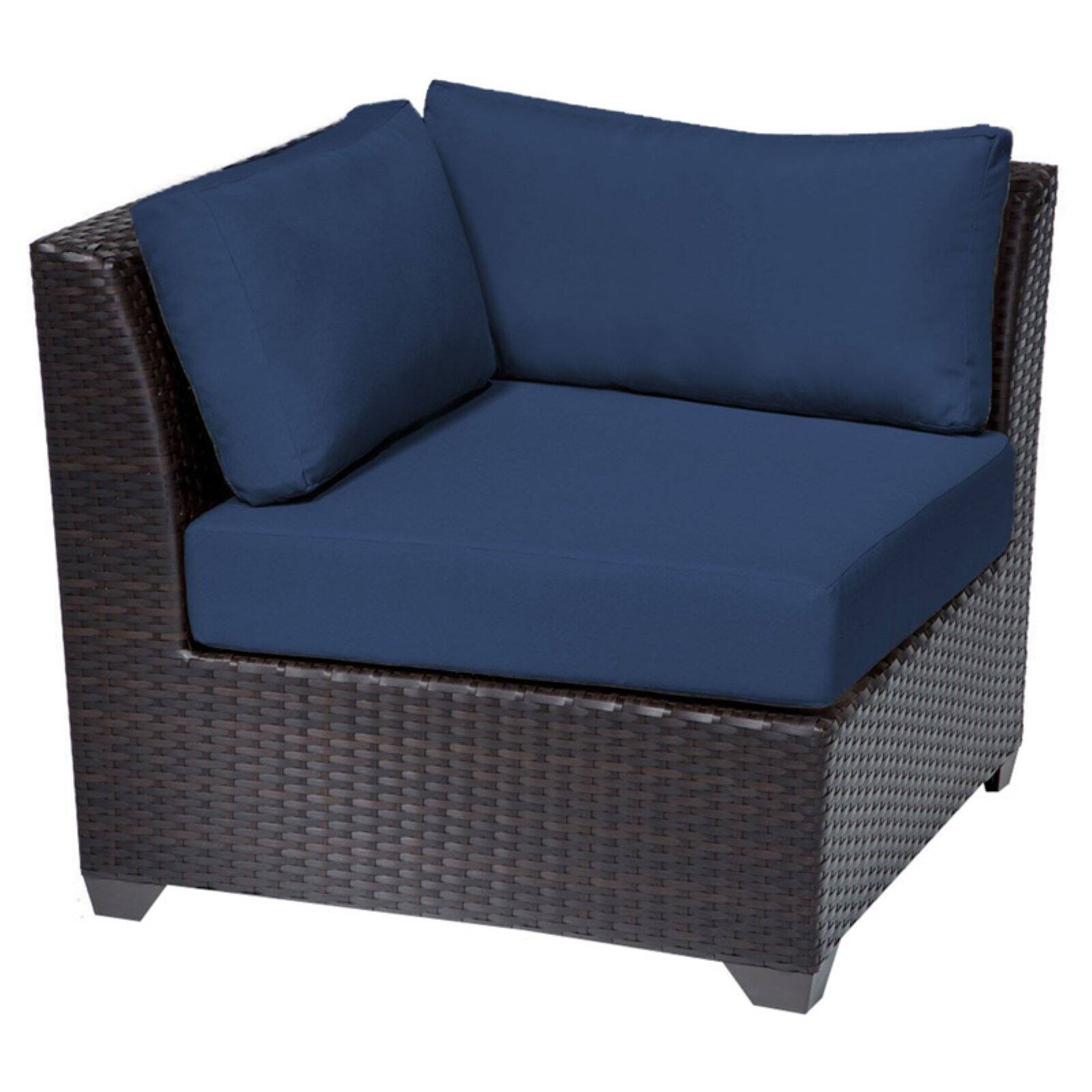 TK Classics Barbados Outdoor Corner Chair with 2 Sets of Cushion Covers