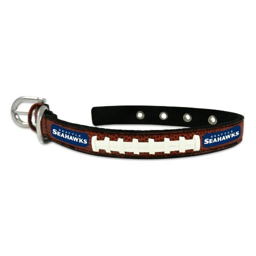 NFL Seattle Seahawks Classic Leather Football Collar, Small