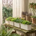 thumbnail image 5 of Large Size Rectangular Flower Pot with Wavy Ruffled Edge, Durable Plastic Window Planter Box, Indoor Plant Pot for Window Sill,Garden Balcony, Outdoor Garden (White), 5 of 5