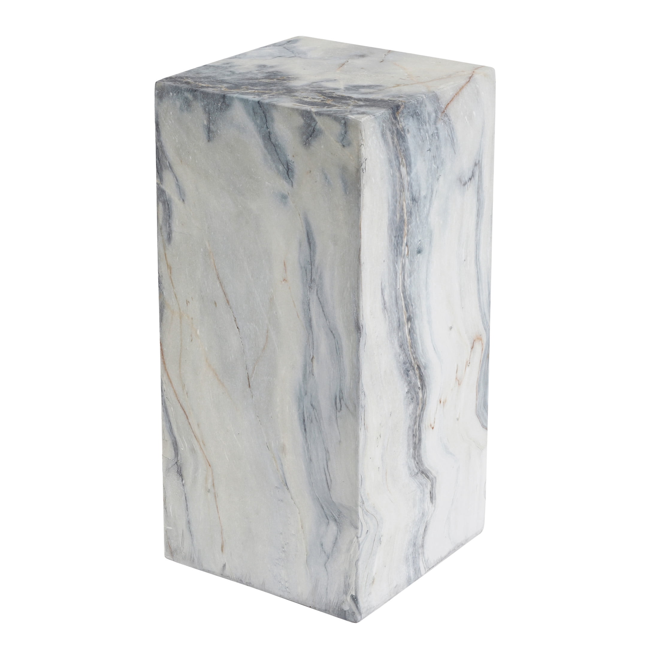 Christopher Knight Home 25.2"H Indoor Outdoor Handcrafted Modern Pedestal Plant Stand, Marble Effect
