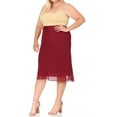 thumbnail image 2 of Women's Plus Size High Rise Chiffon Overlay Maxi Draped Skirt with Waist Tie Accent, 2 of 6