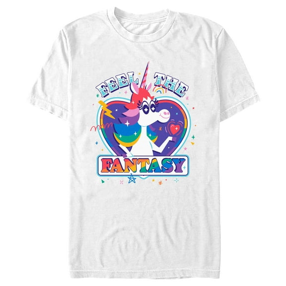 Men's Inside Out Rainbow Unicorn Feel the Fantasy Graphic T-Shirt