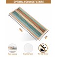 thumbnail image 5 of Teal Turquoise Stair Treads for Wooden Steps Indoor Runner Rug Carpet, Retro Farmhouse Wood Grain Brown 4 Pieces Peel and Stick Staircase Step Treads Covers Washable Throw Door Mats, 30"x8", 5 of 5