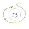 thumbnail image 2 of Cross 14K Yellow Gold Bracelet for Women Simple Single Chain Fancy Cross Anklet Charm with Shiny CZ Fashion Versatile Female Trendy Jewelry Gift, 2 of 6