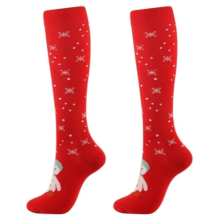 

10 pair Unisex Adults Women Cartoon Christmas Print 3D Socks Warm Pressure Stockings Color Random