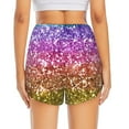 thumbnail image 3 of Picia Glitter Rainbow Pattern Women's 2 in 1 Athletic Running Shorts High Waisted Workout Casual Gym Sweat Shorts with Comfy Liner Zipper Pockets-XX-Large, 3 of 9