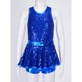 thumbnail image 3 of iEFiEL Kids Girls Sequined Waist Bowknot Ballet Dance Leotard Dress Jazz Tap Dancewear, 3 of 7