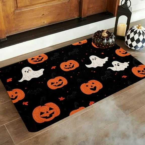 Tuscom Halloween Doormat for Outdoor Porch Entrance, Durable Non-Slip Welcome Mat, Halloween Home Decor Rugs for Doorstep, Bathroom, Kitchen, 23.62x15.74 Inch