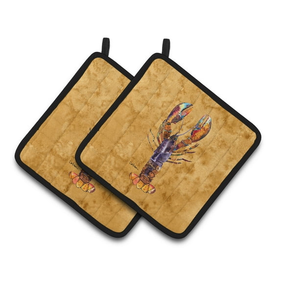 Carolines Treasures 8716PTHD Lobster Pair of Pot Holders , 7.5HX7.5W, multicolor