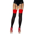 thumbnail image 2 of Women's Two Tone Thigh High Stockings, One Size, 2 of 5