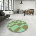 thumbnail image 4 of Ahgly Company Machine Washable Indoor Square Transitional Algae Green Area Rugs, 3' Square, 4 of 7