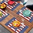 thumbnail image 6 of Washable Kitchen Placemats Set of 4, 4th of July Table Mats for Dining Table Party Decorations, American Star on Red Striped Vintage Independence Day Non-Slip Heat-Insulation Place Mat Sets, 6 of 6