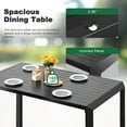 thumbnail image 4 of Nuu Garden 7-Piece Dining Set for 6, 4 Stationary Chairs and 2 Swivel Rocking Chairs with 2.8” Soft Cushions, 63” x 35” Spacious Table with 2.4” Umbrella Hole, Black and Gray, 4 of 9
