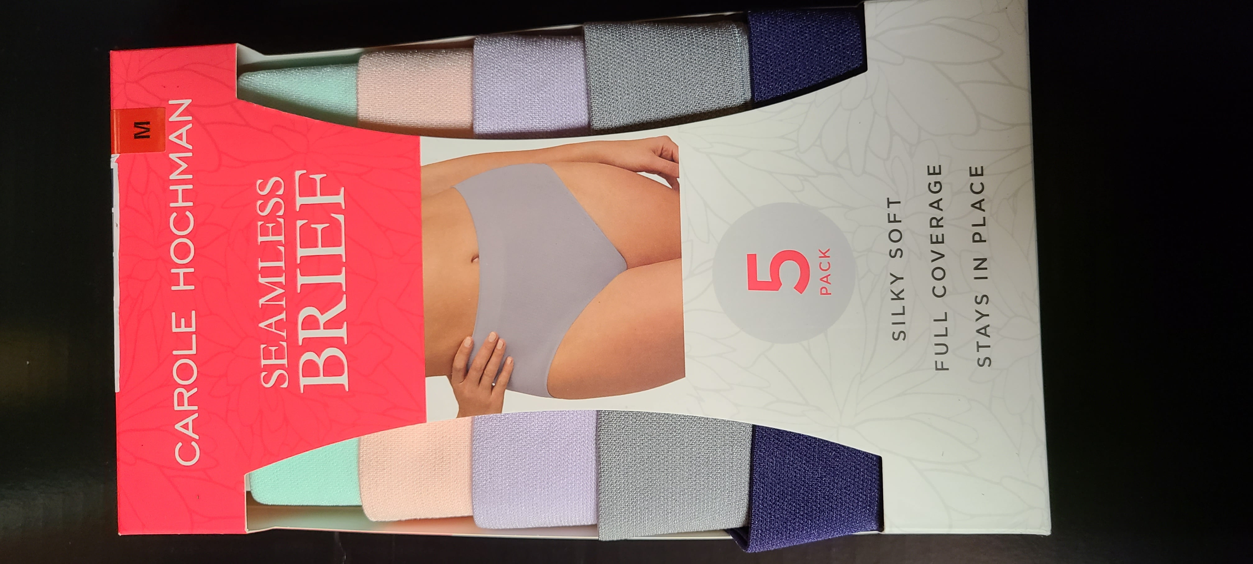 Carole Hochman 5 pack seamless brief (green, pink, lavender, grey, navy) XL