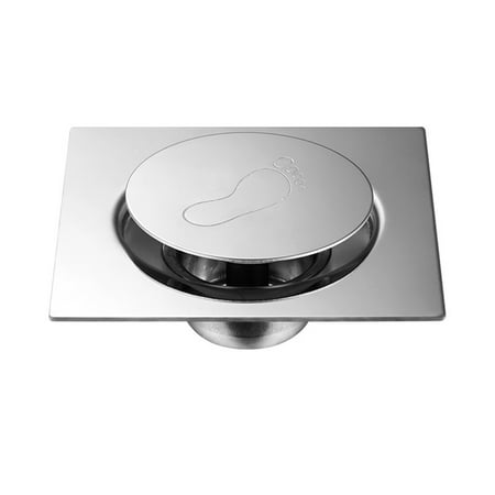 

Shower Stainless Steel Bounce Floor Drain Cover Square Bouncing Anti-smell Durable Waste Cover Floor Drain Pedal Type