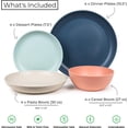thumbnail image 3 of Grow Forward 16-piece Premium Wheat Straw Dinnerware Sets for 4 - Unbreakable Dishwasher & Microwave Safe Plastic Plates and Bowls Sets - Patio, Outdoors, RV, Camping Dishes - Tropical, 3 of 8