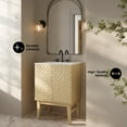 thumbnail image 3 of Bosse 24" Freestanding Bathroom Vanity in Natural Oak with 3-Hole Centerset Sink Top, 3 of 11